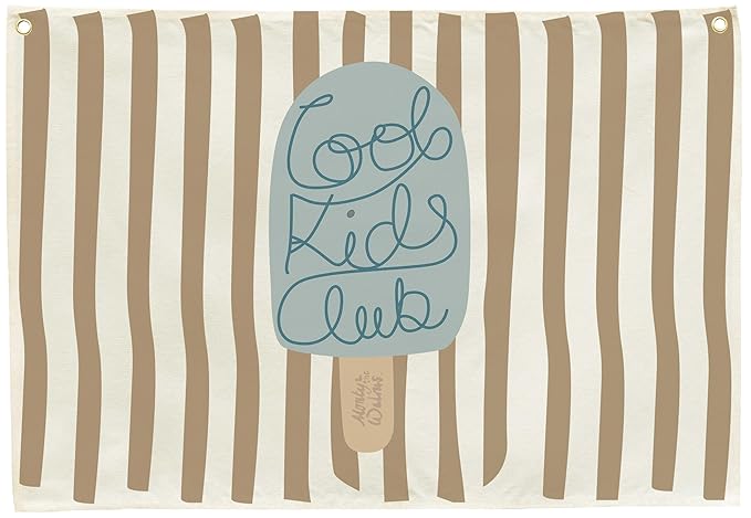 Cool Kids Club Nursery Canvas Banner-Hanging Rectangular Flag Sign for Baby Boy Girl Kids Teen,Bedroom Reading Room Playroom Decoration,Baby Shower Birthday Christmas Gift