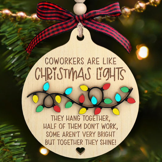 Coworker Gifts - Gifts for Coworker, Coworkers Gift for Women - Coworkers Christmas Ornaments 2024 - Wood Ornament