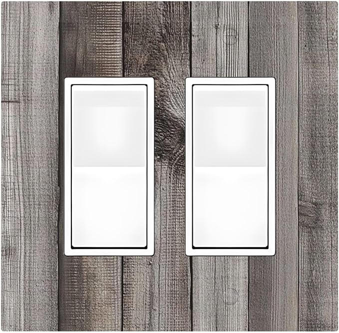 Decorative Outlet Covers Vintage Brown Gray Wood Texture 2 Gang Double Gfci Rocker Electrical Wall Panels Light Switch Cover Plate For Farmhouse Cabin Decor