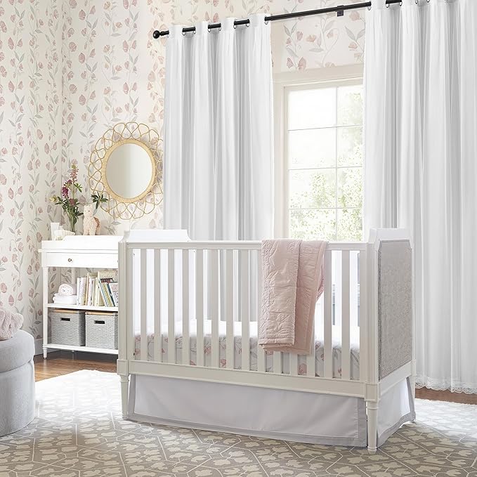 XiDi White Blackout Curtains with Sheer Overlay for Bedroom 63 Inches Long 2 Panels 100% Black Out Double Layer Curtains Thermal Insulated Room Darkening Grommet Short Drapes Greyish White 52W x 63L