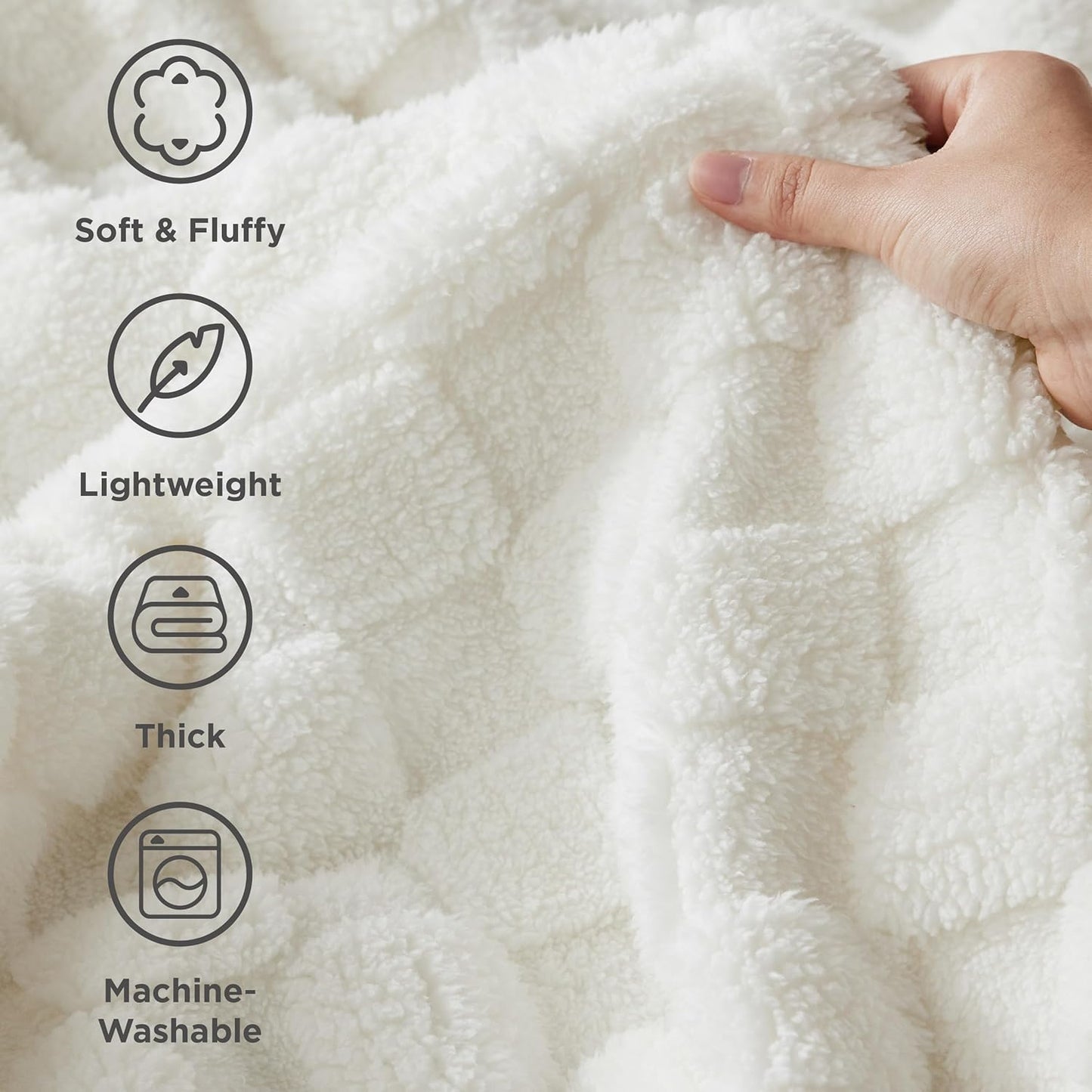 Bedsure GentleSoft White Twin XL Blanket for Bed - Super Soft Cozy Fleece Blankets for Women, Cute Throws for Girls, Dorm Room Essentials for Girls Teens Back to School, 66x90 Inches
