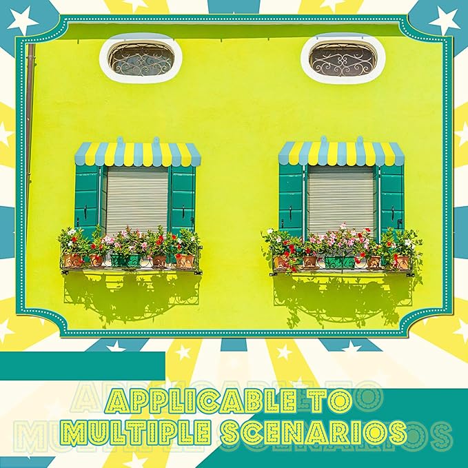 Boao 4 Pack Circus Awning Decoration 3D Stripe Cardboard Awning Carnival Wall Decor Circus Party Favors for Lemonade Stand Bakery Ice Cream Truck Bulletin Board Decor(Yellow and Green)