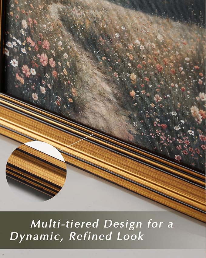 HUARCEY Gold Framed Vintage Wall Art for Living Room, Seaview Painting Prints Shelf Decor for Kitchen, Aesthetic Bedroom Large Wall Art, Gifts for Friends or Family (White Sailboat - 16"x24")