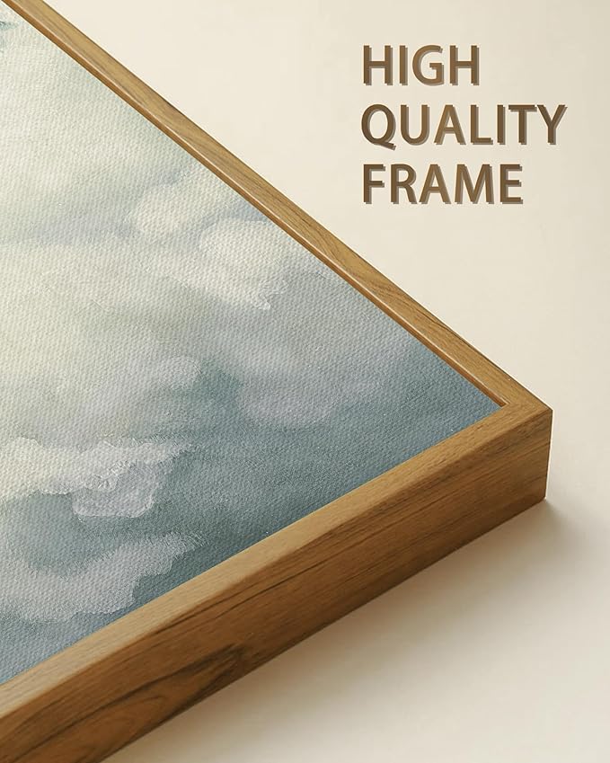 SHENIFY Vintage Framed Wall Art Cloud in Sky Landscape Scenery Rustic Home Decor Retro Decorations for Farmhouse Hallway Bedroom Ready to Hang Wall Artwork - 11x14in Natural Framed
