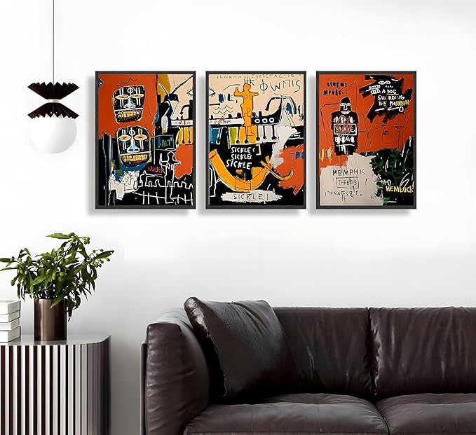 JWDXNOOK 3pcs Modern Colorful Graffiti Wall Art Street Canvas Prints Posters Modern Abstract Paintings Wall Decor for Urban Home Living Room Bedroom Bathroom Office Home Decor Unframed