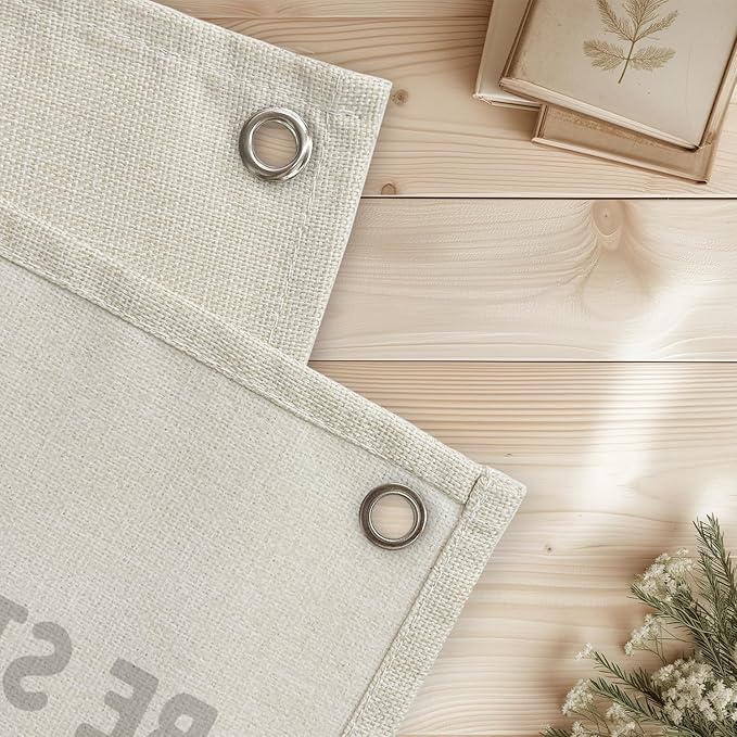 Christian Nursery Wall Art - Ephesians 6:10 Scripture Linen Banner Be Strong in the Lord Little Man - Bible Decor for Boys Bedroom, Playroom & Church Classroom 20x30 Inch