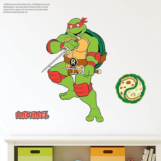 TMNT Teenage Mutant Ninja Turtles Raphael Wall Decal - 21" Raph Red Vinyl Wall Sticker Bedroom Decorations - Peel and Stick Room Decor