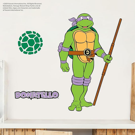 TMNT Teenage Mutant Ninja Turtles Donatello Wall Decal - 21" Donnie Purple Vinyl Wall Sticker Bedroom Decorations - Peel and Stick Room Decor