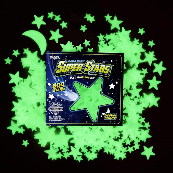Glow in The Dark Stars - Includes Installation Material and Star map, 200 Glowstars, Only Glow Stars Powered by Our Trademarked Illumaglow2.0
