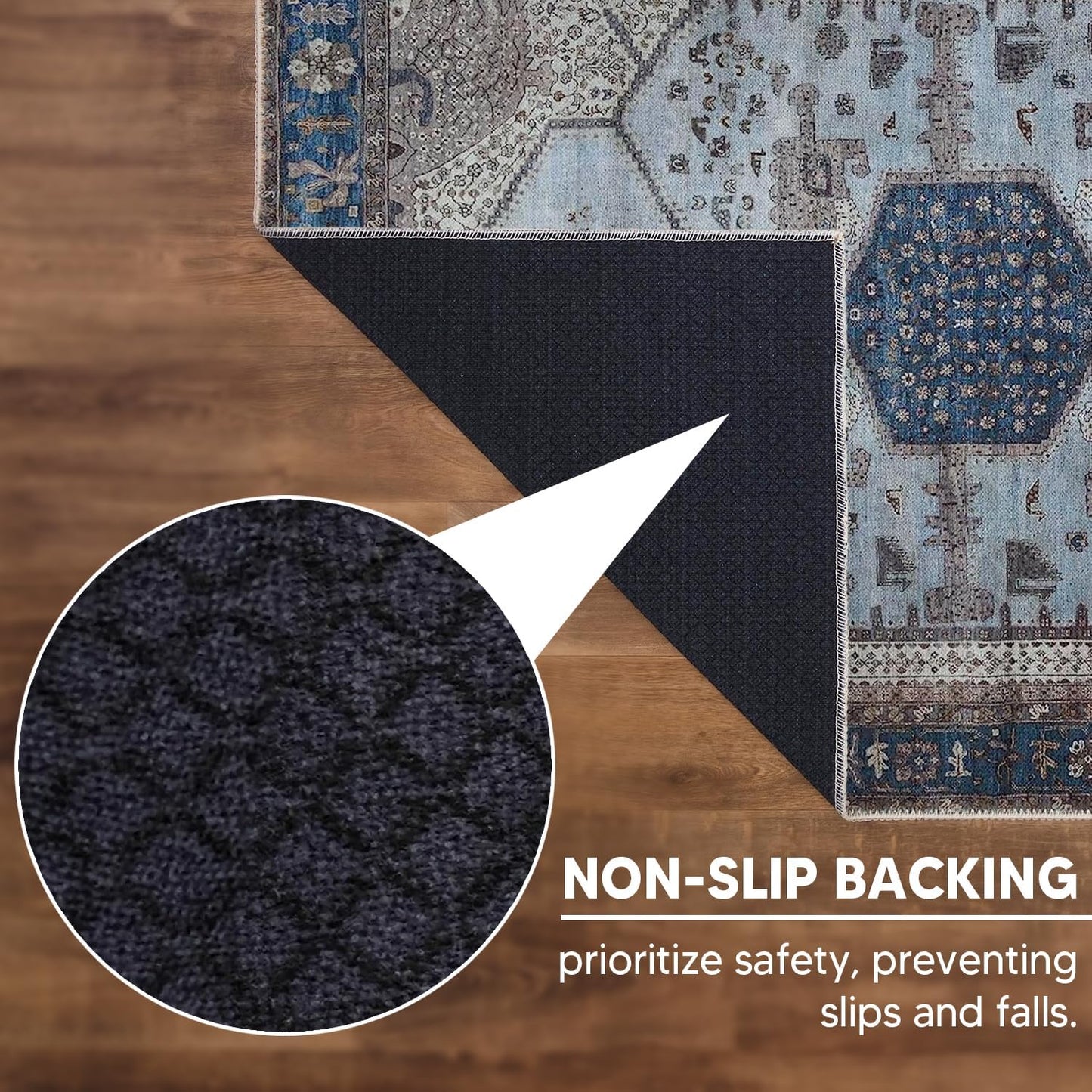Keen Home Design 2x3 Rug - Machine Washable Entry Rug with Non-Slip Backing, Ideal for Enteryway, Kitchen, Bathroom, Laundry Room - Vintage, Easy Clean, Durable, Low Pile Rug - (2' x 3')