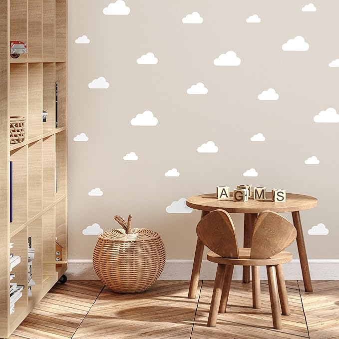 Clouds - Easy-to-Apply & Removable Wall Stickers: Transform Your Toddlers Bedroom with Durable, Vibrant Peel-and-Stick Wall Decor – Stickers for Kids