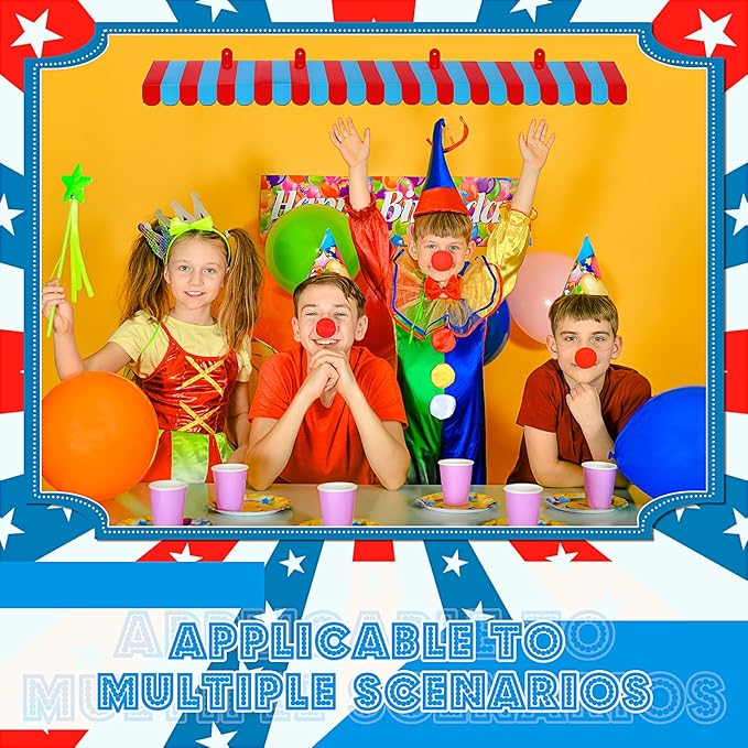 Boao 4 Pack Circus Awning Decoration 3D Stripe Cardboard Awning Carnival Wall Decor Circus Party Favors for Lemonade Stand Bakery Ice Cream Truck Bulletin Board Decor(Red and Blue)
