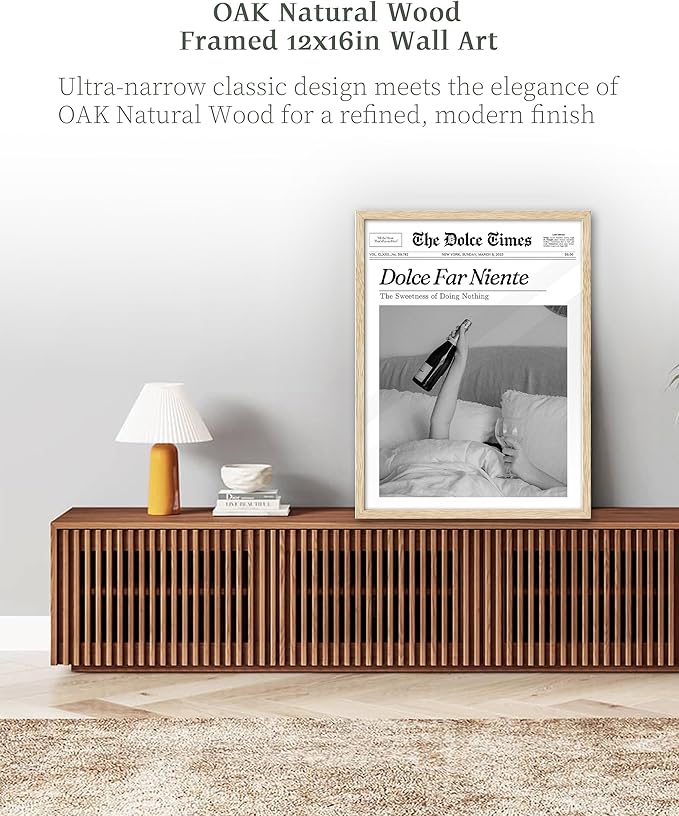 iHery Unframed Trendy NewsPaper Wall Art Prints,12x16in Canvas Wall Art Prints, New York News Print, La Dolce Vita, Italian Summer Wall Art for Living Room Home Décor 1Pack