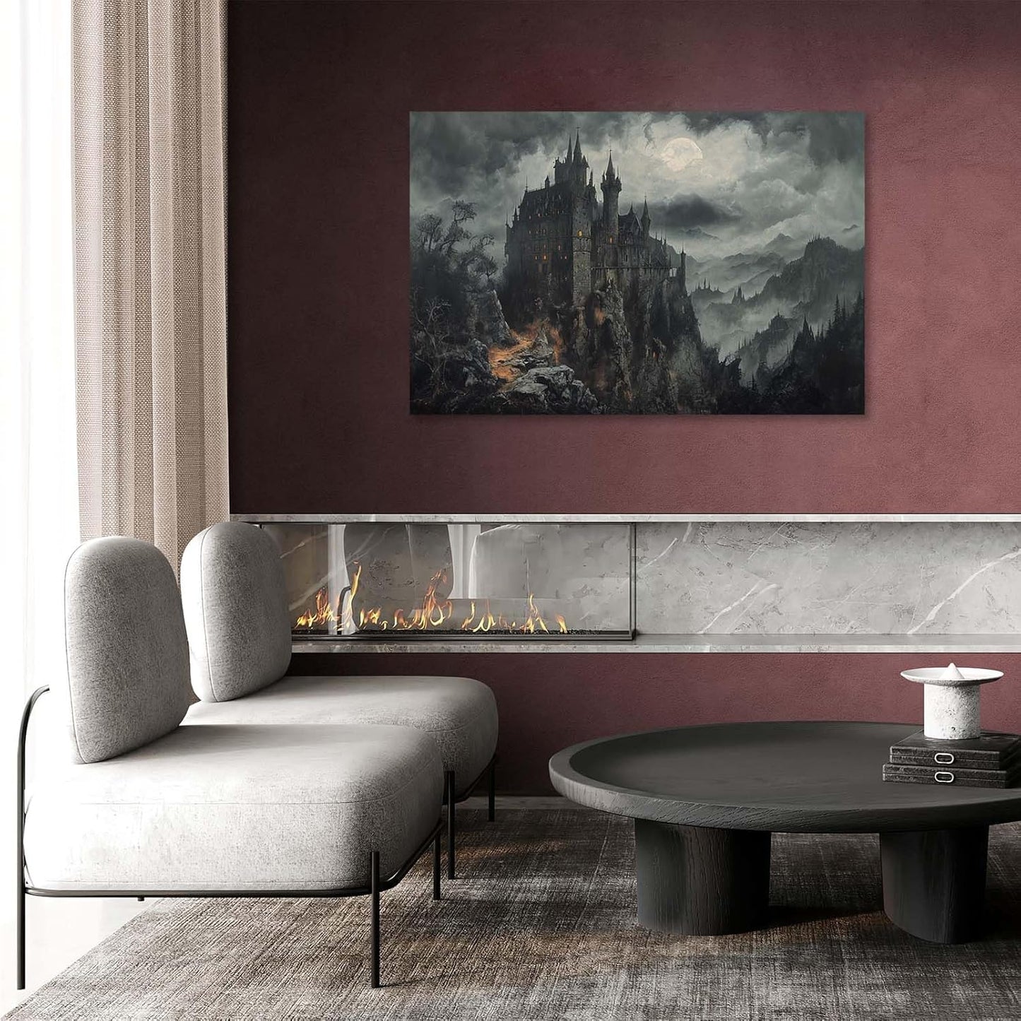 JFHCQJPK Vintage Castle Poster Dark Academy Victorian Gothic Castle Wall Art Poster Moody Mystical Art Print Suitable for Home Living Room Bedroom8x12in Frameless