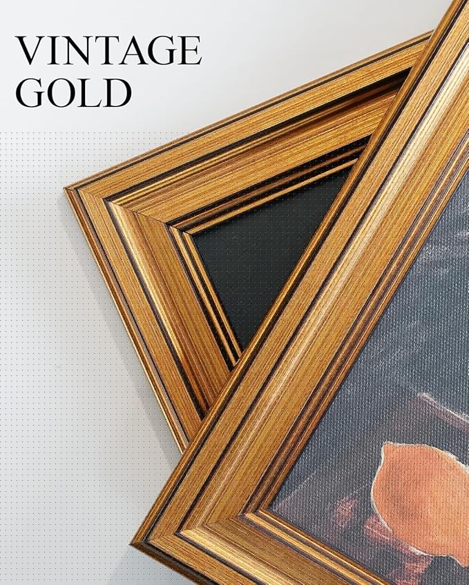 VIYYIEA Vintage Gold Framed Wall Art for Living Room, Swan Canvas Prints Home Decor, Oil Painting Picture, Bedroom Wall Decor Gifts for Friends or Family -【Swan Green】-(10L x 8W)