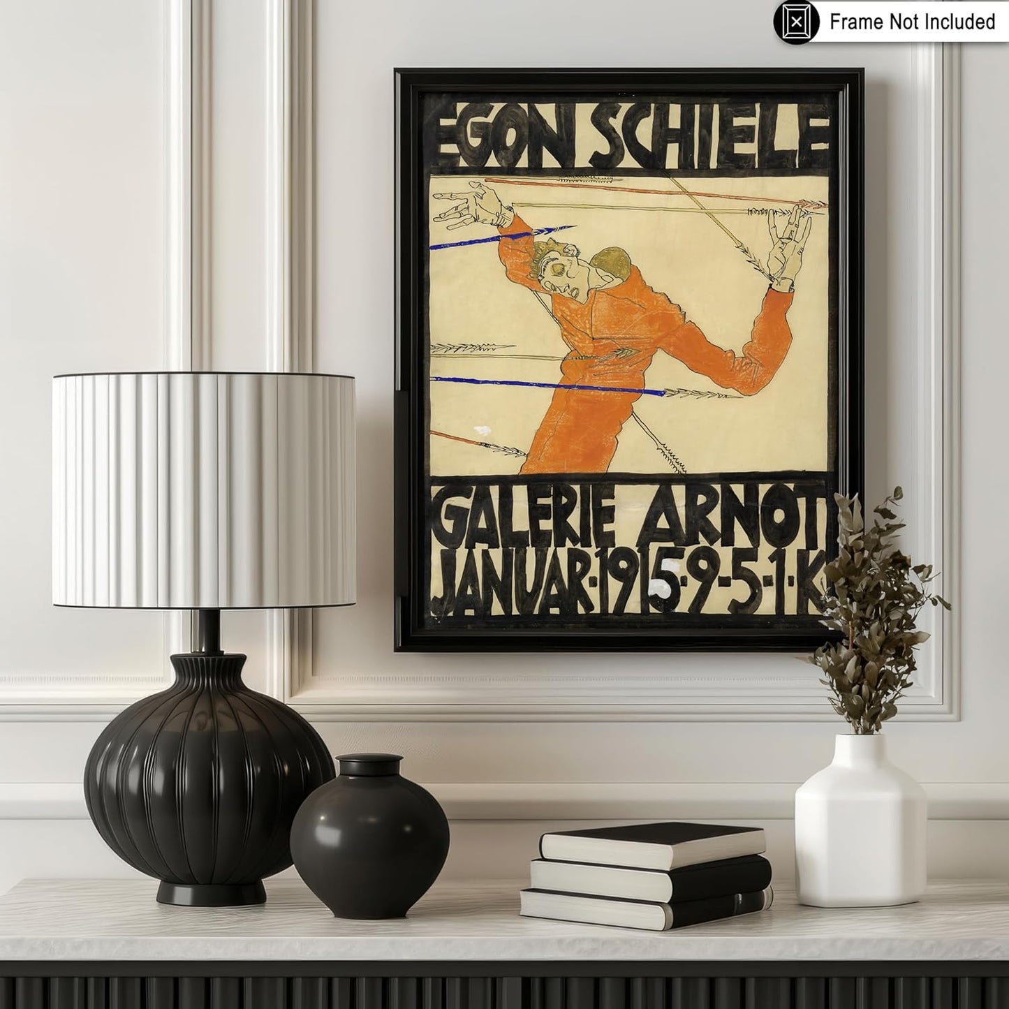 Poster Master Vintage Painting Poster - Retro Expressionism Print - Self Portrait as the Martyred St Sebastian - Gift for Artist, Friend - Wall Decor for Home, Office, 24x32 Unframed Wall Art