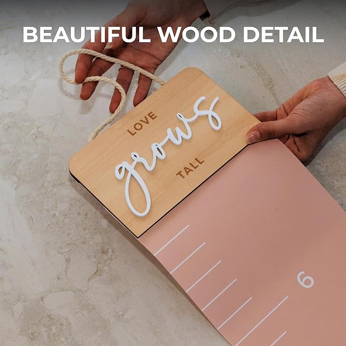 Beautiful Growth Chart for Wall - Cute Height Chart to Easily Track Your Kids' Growth and Milestones - Essential Baby and Toddler Playroom Decor That is Great for Gifting and Creates Lasting Memories