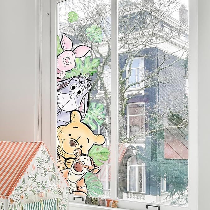 Winnie Wall Stickers for Kids, Winnie Character Wall Stickers, The Pooh Party Decorations, Winnie Removable Stickers for Baby Kids Nursery Children Room Bedroom Living Room Playroom Wall Decoration