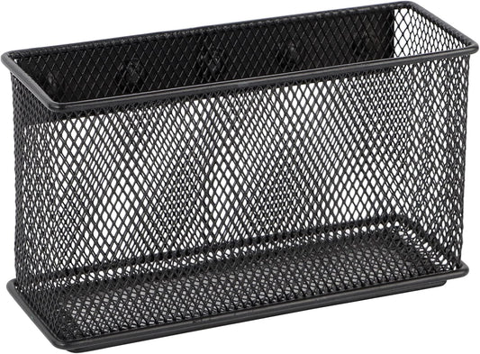 Magnetic Storage for Locker Baskets Organizer Black Magnetic Basket with 5 Strong Magnets, Magnetic Locker Organizer Holder for Whiteboard Office, 6.29'' × 2.28'' × 3.54''