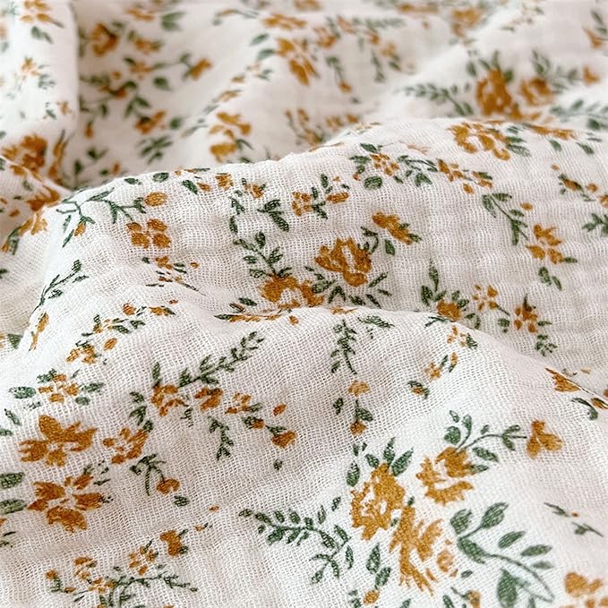 BuLuTu Softer Highly Absorbent Cleaning Cloths Oil Washable Reusable Cleaning Window Gifts,100% Cotton Cleaning Rags with Fresh Floral Pattern for Home and Kitchen Bar Mops Towels