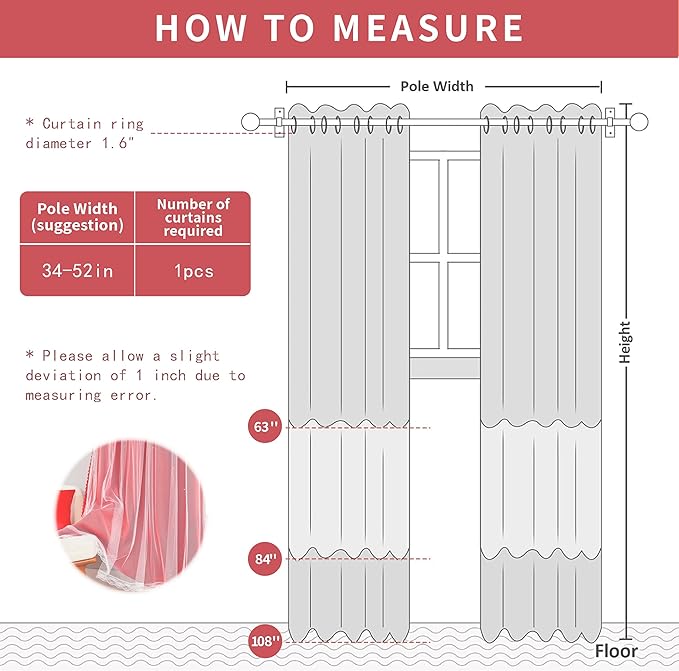 XiDi Red Curtains 63 Inches Long for Living Room Double Layer Curtains with Sheer Overlay for Girls Kids Bedroom Decor Ideal Princess Unicorn Theme Grommet Windows Drapes 2 Panels 34x63