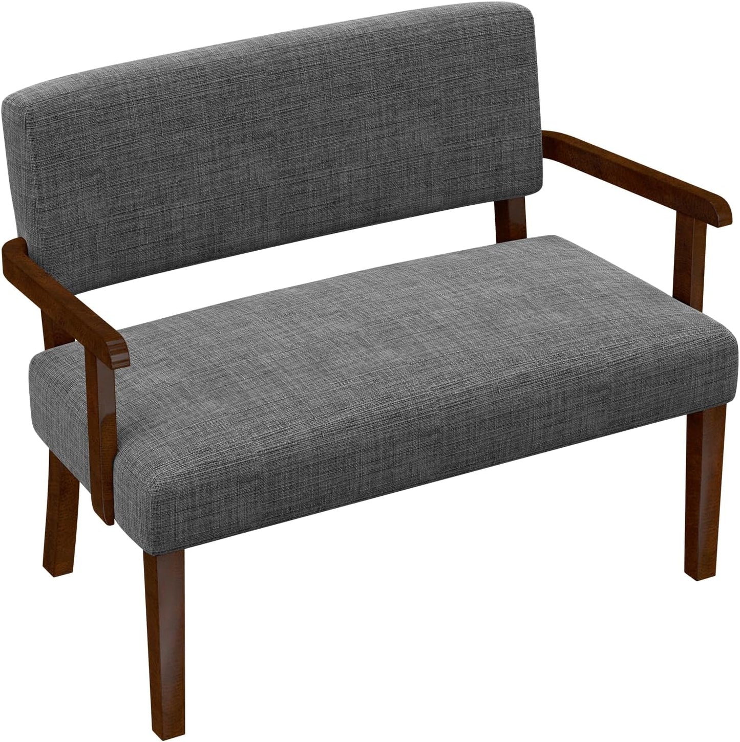 Accent Chair 2 Seat, Arm Chairs with Soft Seat and Armrests for Living Room, Love seat for Dining, Reading, and Waiting Rooms (Gray)