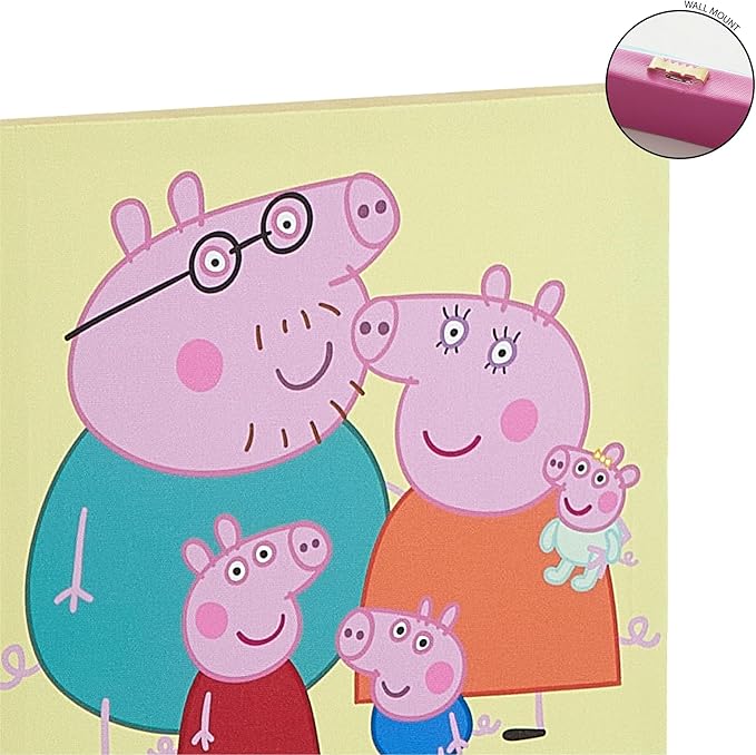 Peppa Pig 4 Piece Wall Art Set,Kids Room Décor, Nursery & Playroom Decoration, Cartoon Character Canvas Prints,Each 11"x11"