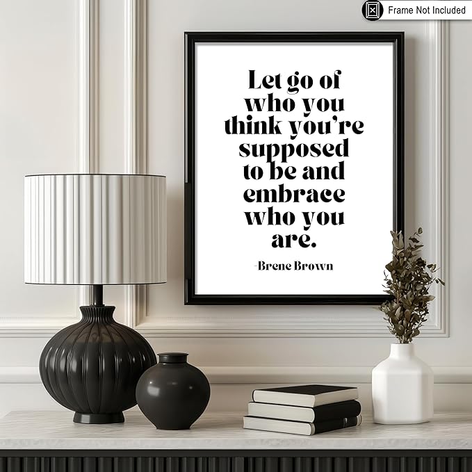 Poster Master Motivational Poster - Retro Inspirational Print - Embrace Who You Are, Positive, Uplifting, Encouragement - Gift for Girl, Friend - Wall Decor for Home, Dorm, 18x24 Unframed Wall Art