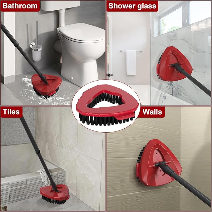 Aifacay Scrub Brush Head Compatible with O-Cedar EasyWring 1-Tank System, Hard-Bristle Spin Mop Scrubber Replacement Head Attachment for Floor, Deck, Bathroom, Tile & Kitchen Deep Cleaning