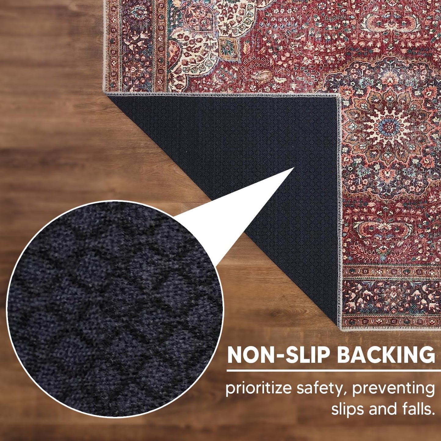 Keen Home Design 2x3 Rug - Machine Washable Entry Rug with Non-Slip Backing, Ideal for Enteryway, Kitchen, Bathroom, Laundry Room - Vintage, Easy Clean, Durable, Low Pile Rug - (2' x 3')