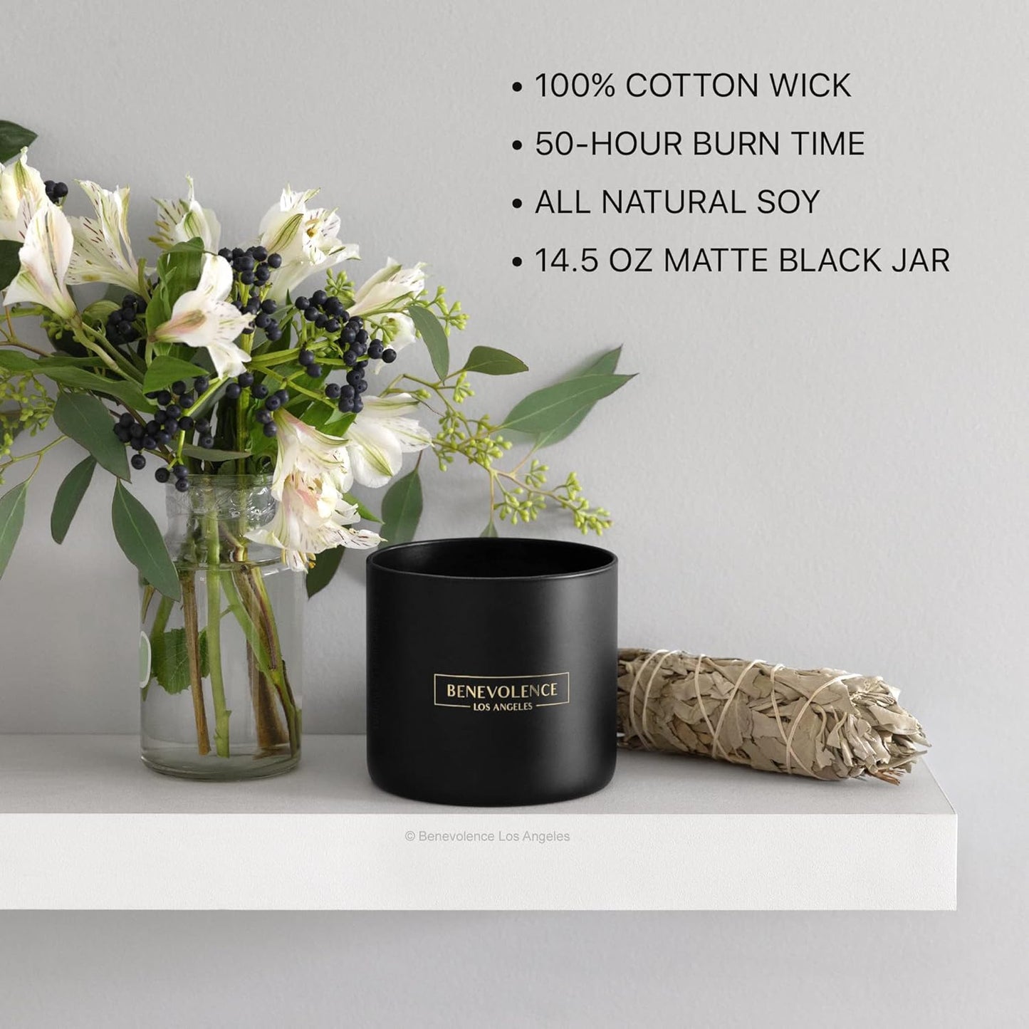 Benevolence LA Pine Wood Scented Candles | 14.5 oz Christmas Candles for Women | 45 Hour Burn Pine Scented Candles for Home | Candles | Pine Scent Aromatherapy Candles