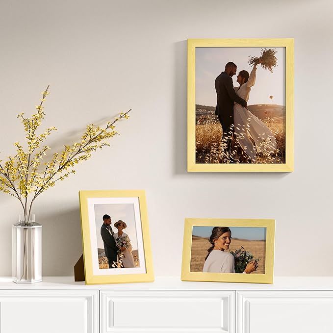 Vittanly 12 Pack Picture Frames Collage Wall Decor for Mounting or Tabletop Display, Gallery Wall Frame Set for Family, Multi Sizes Including 4pcs 8x10, 4pcs 5x7, 4pcs 4x6, Gold