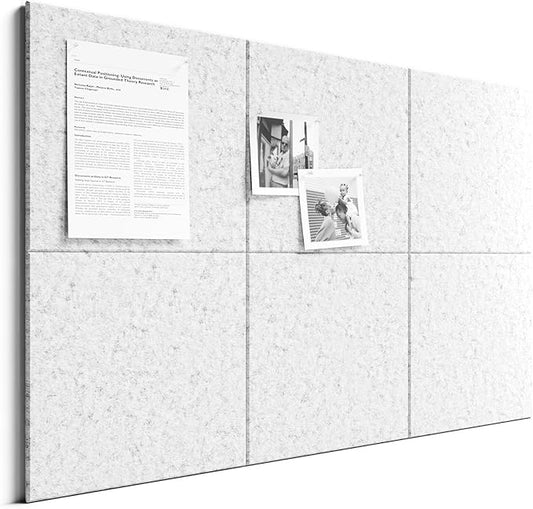 Bumusty Large Cork Board 36" x 24" Alternative - 6 Pack Felt Wall Tiles with 40 Safe Removable Adhesive Tabs, 30 Pushpins, Cork Boards for Walls Pin Board Bulletin Board Office Decor (Light Gray)