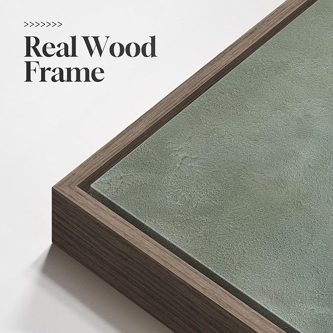 Large Framed Green Abstract Wall Art, 2 Piece Modern Canvas Art Prints Paintings, Minimalist Sage Green Abstract Pictures for Living Room, Hallway, Dining Room, Bedroom, Office Wall Decor 24x36 In