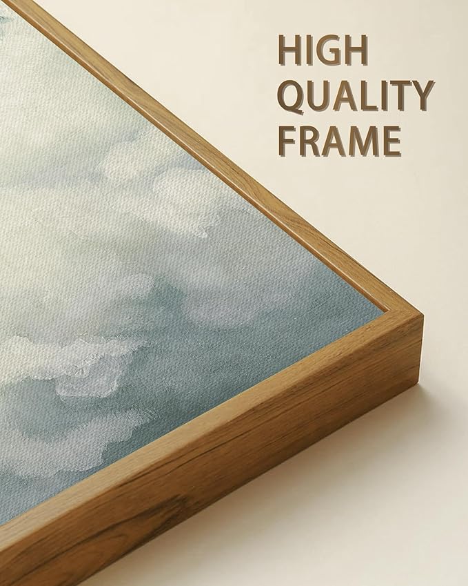 SHENIFY Vintage Framed Wall Art Cloud in Sky Landscape Scenery Rustic Home Decor Retro Decorations for Farmhouse Hallway Bedroom Ready to Hang Wall Artwork - 8x10in Natural Framed