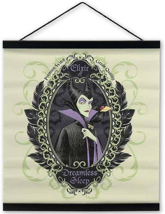 Open Road Brands Disney Villains Maleficent Elixir of Dreamless Sleep Hanging Canvas Banner - Mysterious Maleficent Wall Decor for Home