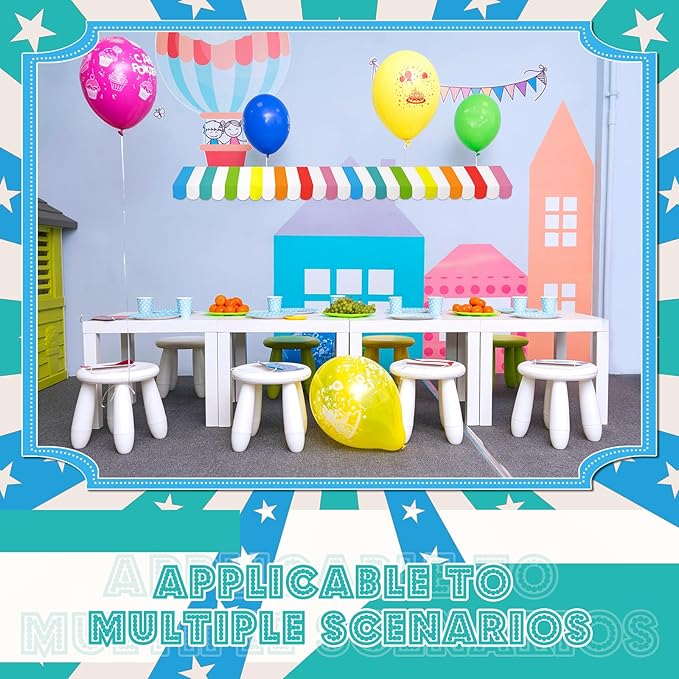 Boao 4 Pack Circus Awning Decoration 3D Stripe Cardboard Awning Carnival Wall Decor Circus Party Favors for Lemonade Stand Bakery Ice Cream Truck Bulletin Board Decor(Multicolor)