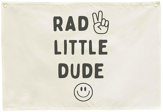 Nursery Rectangular Canvas Banner Wall Decor for Nursery Bedroom Playroom Decor-Poster Flag Sign Wall Art for Baby Boy Girl Kids-Baby Shower Birthday Christmas Gift-Rad Little Dude
