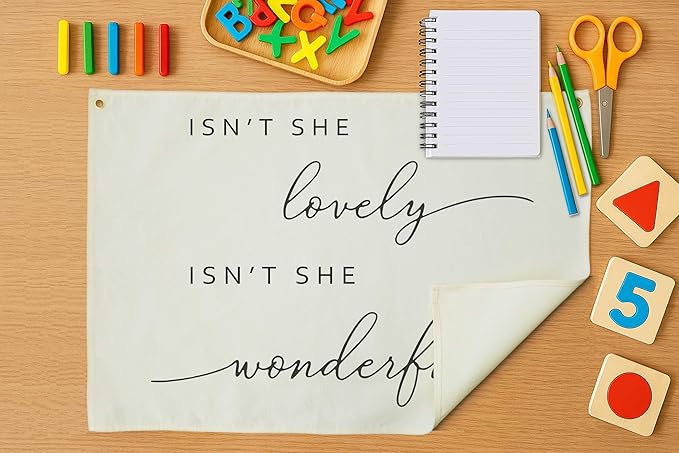 Nursery Rectangular Canvas Banner Wall Decor for Nursery Bedroom Reading Room Playroom Decoration,Poster Flag Sign Art for Baby Girl Kids Teen,Baby Shower Birthday Christmas Gift-Isn't She Lovely