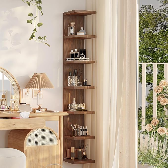 Lack Wall Shelf,Display Floating Shelf (Solid Wood, 7 Tier)