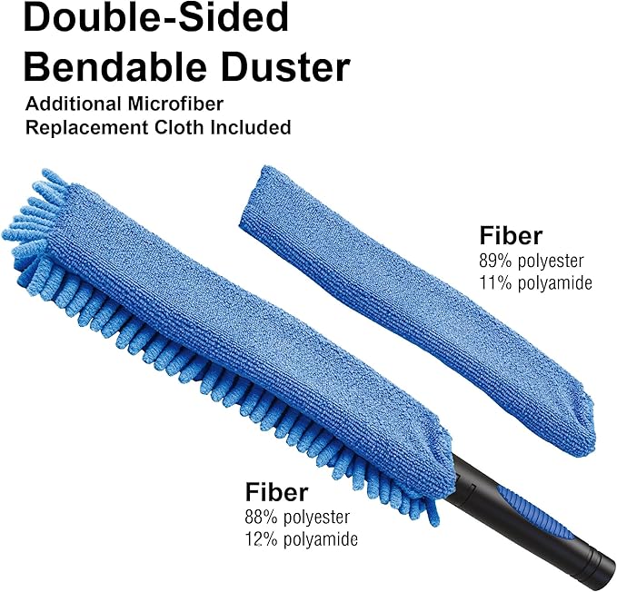 Vaughan 5 Piece Home Cleaning Kit with 24 Foot Telescoping Extension Pole, Window Squeegee and Washer, High Ceiling Fan Duster, Cobweb Duster 050231ECE