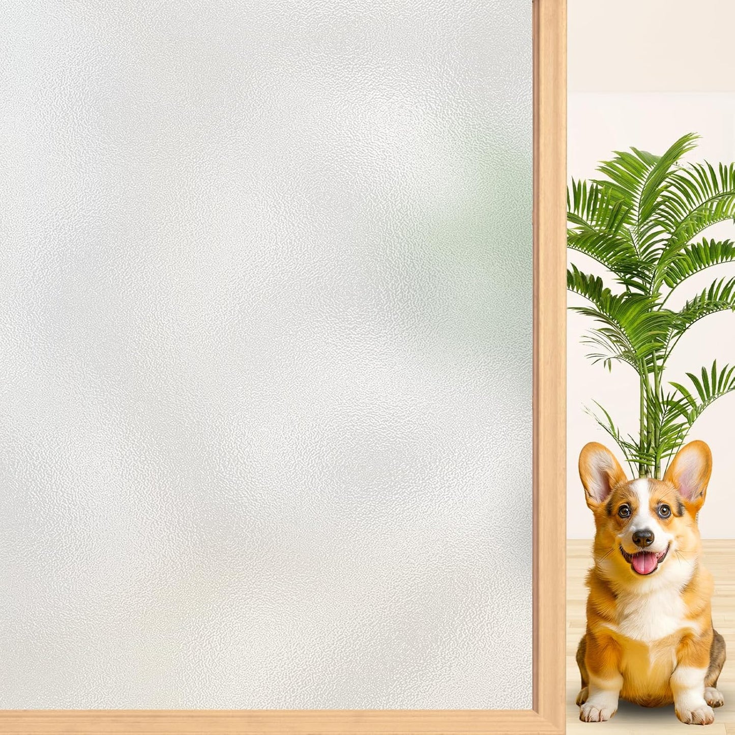 Niviy Etched Privacy Window Film Frosted Glass Static Cling Non Adhesive Window Frost Film for Home Office, 35.4 inch x 78.7 inch
