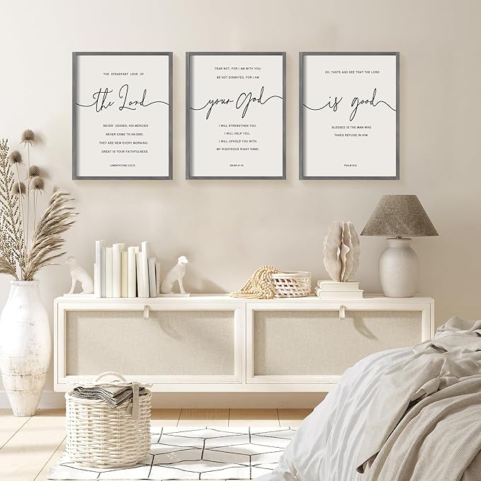 Heiple The Lord Your God Is Good Wall Decor 11"x14" Framed Wooden Wall Sign for Home Decor Farmhouse Vintage Rustic Living Room Minimalist Christian Wall Art (Gray, 11”x14”)
