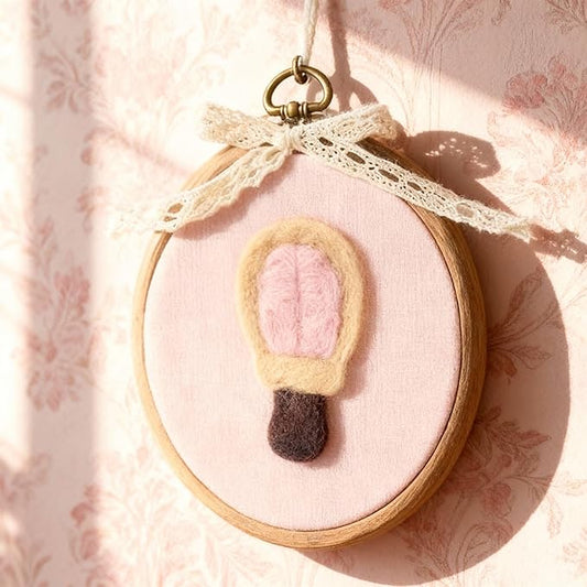 Soulchen Felted Hot Air Balloon Nursery Wall Decor 5 x 6 Inch Cute Bobo Wall Art Decorative Artwork for Nursery Bathroom Living Room Baby Room Bedroom Farmhouse Decoration