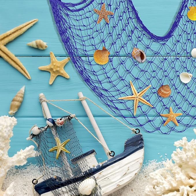 2 Pack Fish Net Decorations for Party
