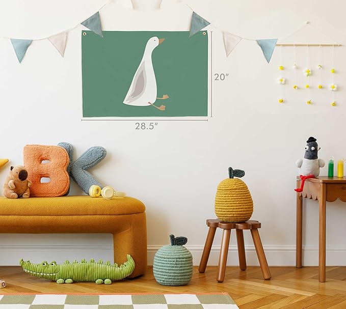 Silly Goose Quote-Nursery Rectangular Canvas Banner Wall Decor for Nursery Bedroom Playroom Decor,Poster Flag Sign Wall Art for Baby Boy Girl Kids-Baby Shower Birthday Christmas Gift-Home Decor