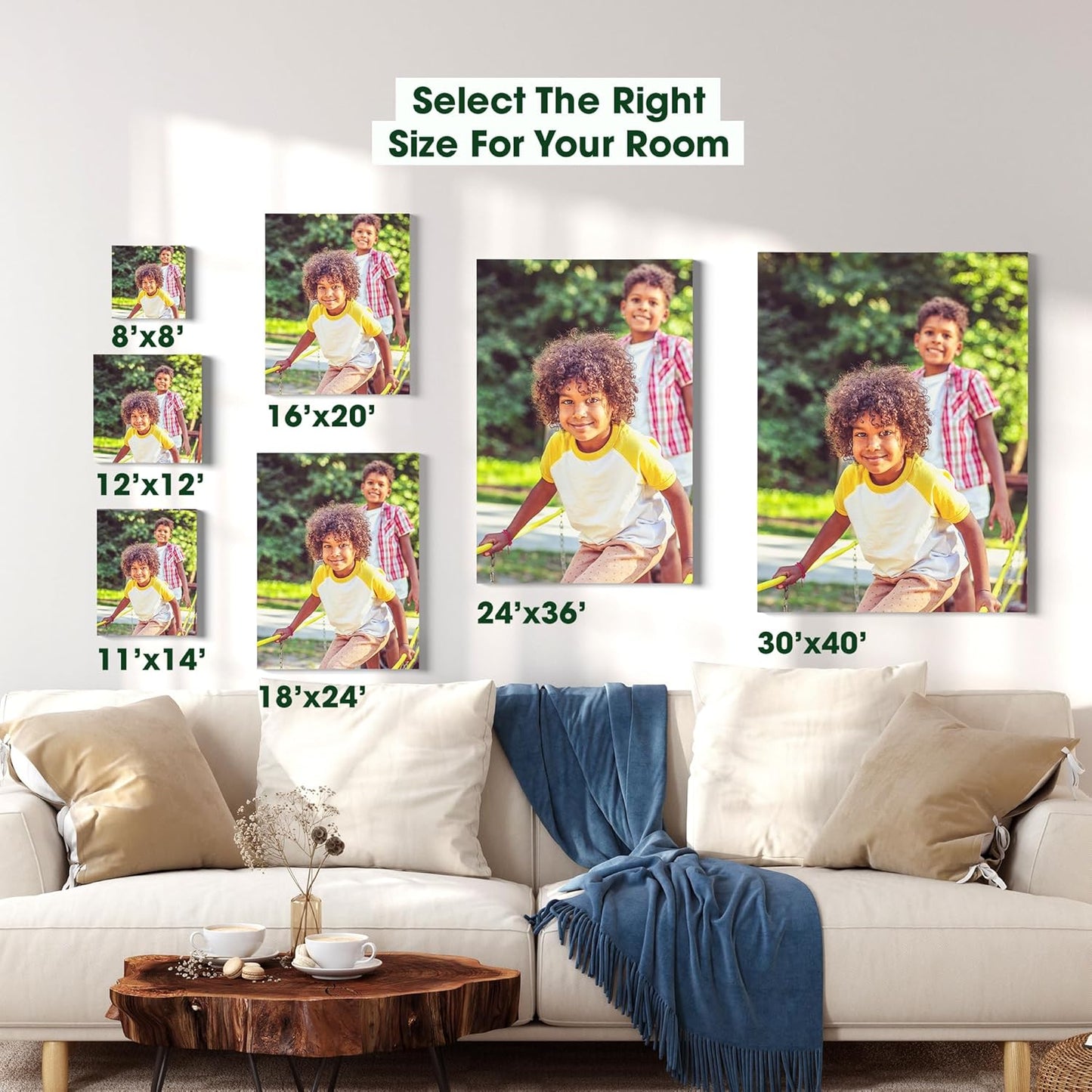 Custom Canvas Prints with Your Photos – Personalized Picture To Canvas Wall Art, Perfect for Home Decor, Gifts & Keepsakes, Ready to Hang (8" L x 8" W x .75”D, Classic Black)
