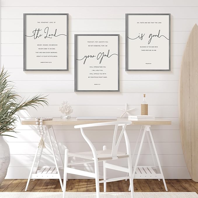 Heiple The Lord Your God Is Good Wall Decor 11"x14" Framed Wooden Wall Sign for Home Decor Farmhouse Vintage Rustic Living Room Minimalist Christian Wall Art (Gray, 11”x14”)