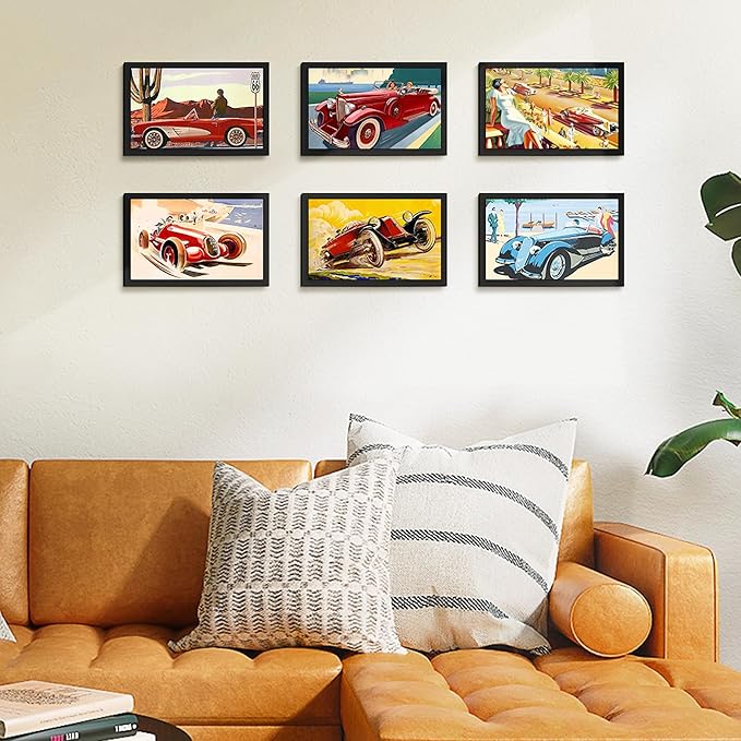 upsimples 8.5x14 Picture Frame Set of 5, Display Pictures 7x10 with Mat or 8.5x14 Without, Wall Gallery Photo Frames, Black