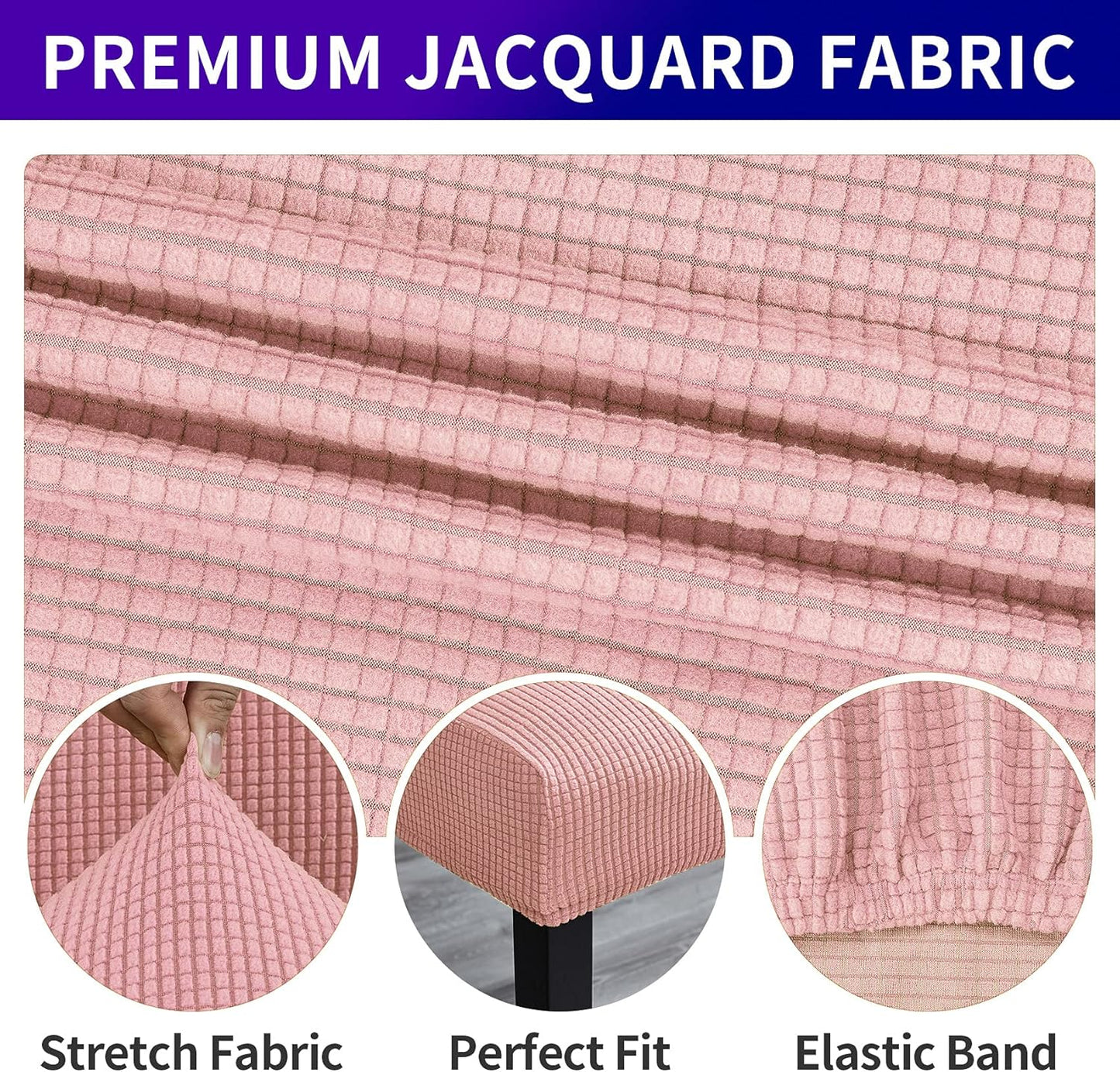 Howhic Stretch Chair Covers for Dining Room Set of 6, Removable Washable Dining Room Chair Covers, Dining Chair Slipcovers Seat Protector, Great for Home Decor and Banquet (Dusty Pink, 6 Pack)